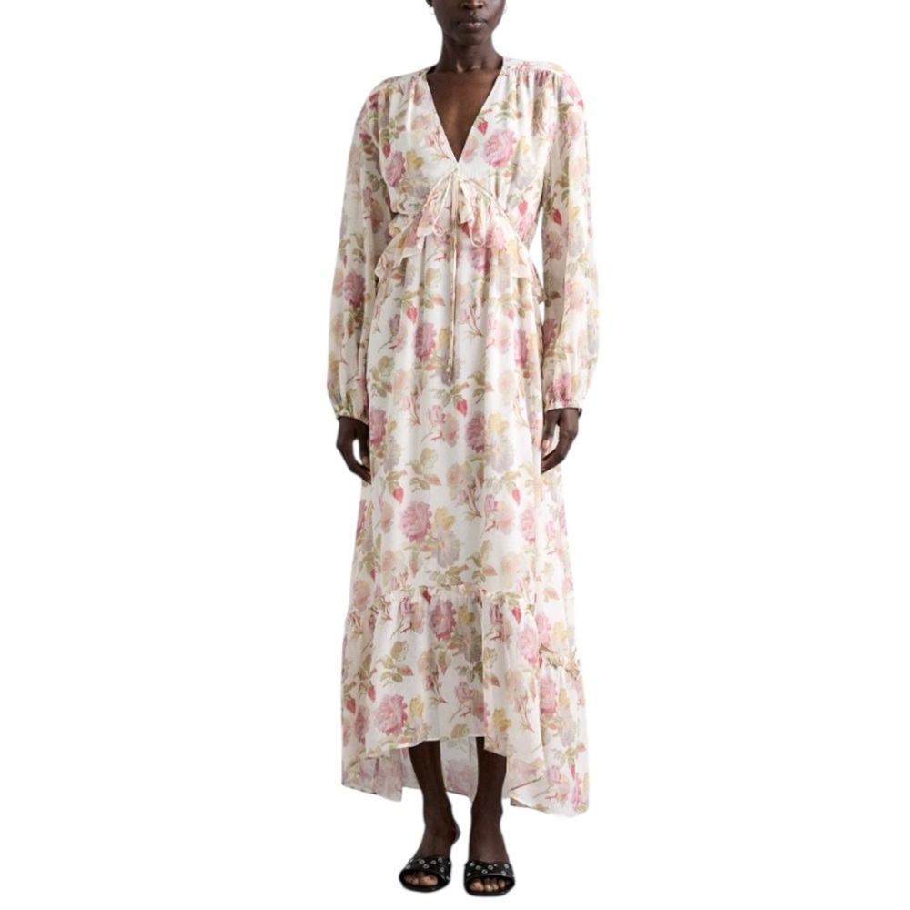 NWT The Kooples Silk Floral English Roses Maxi Dress Size 2 US M - Picture 8 of 15